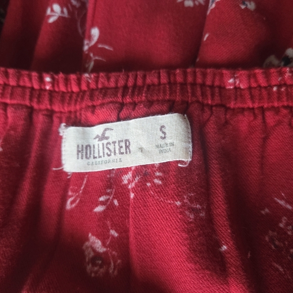 Hollister Strapless Long Pants Romper With Pockets Red With White Floral Small - Picture 3 of 4